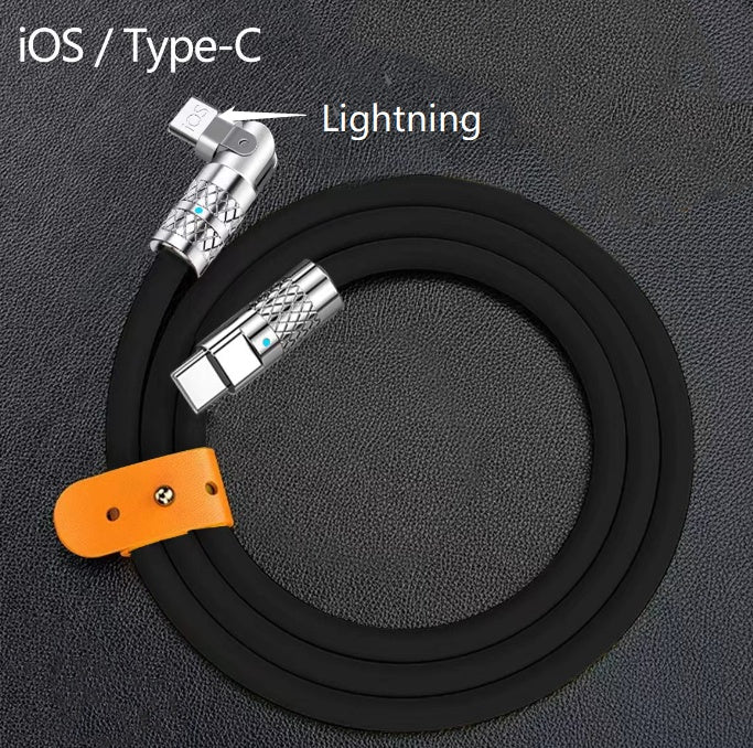 Fast Charge Zinc Alloy Elbow 180 Degrees Rotation Data Cable Fast Charge Zinc Alloy Elbow 180 Degrees Rotation Data Cable